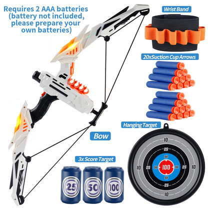 Kids Soft Dart Archery Set with LED Lights Indoor Outdoor Sports Gift for Boys And Girls. Halloween Christmas Thanksgiving