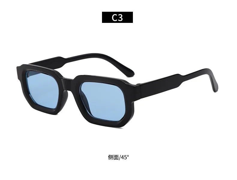 New Retro Rectangular Frame Sunglasses - Fashionable Retro Sunglasses With Uv400 Protection3007
