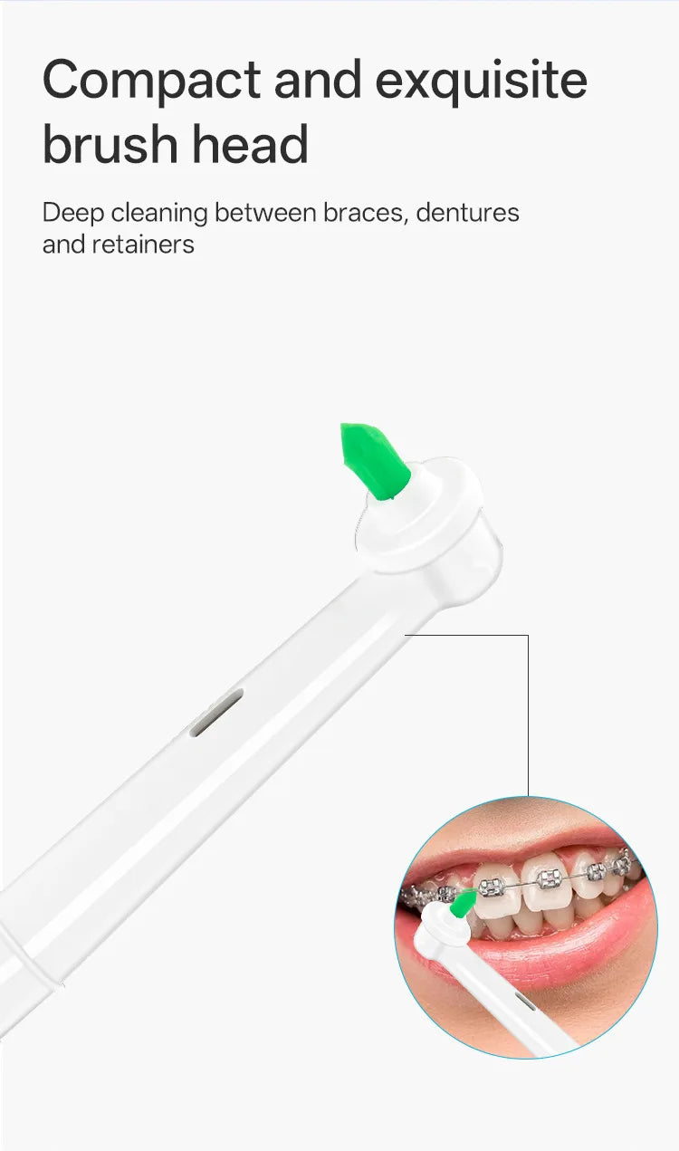 Compatible with Oral B Electric Toothbrush Brush Heads 2Pcs, Interdental Gap Cleaning Replacement Toothbrush Refill Heads