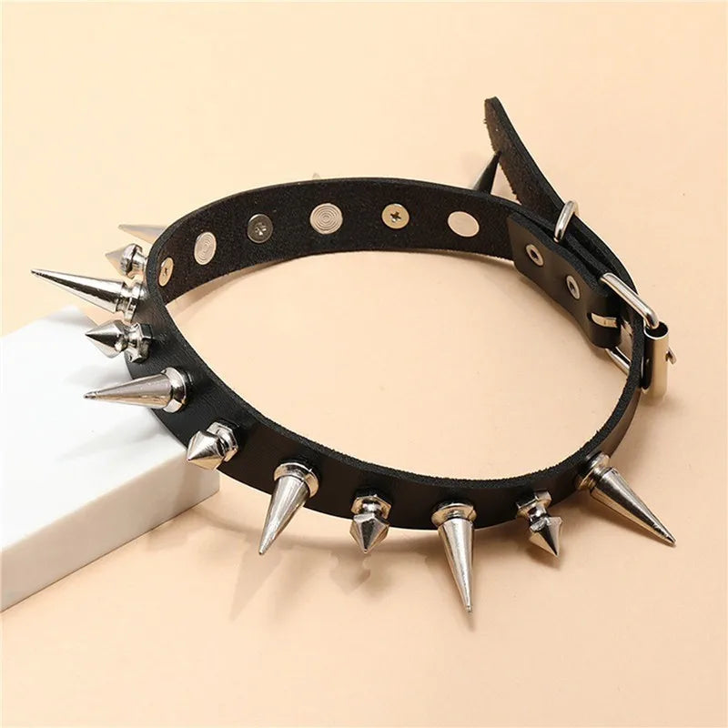 1pc Punk Gothic Necklace Rivet Choker Y2K For Men Women New Year Christmas Party Birthday Valentine's Day Lovers Gifts