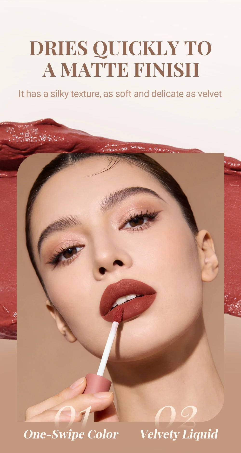 8 Color Nude Brown Matte Liquid Lipstick Velvet Sexy Dark Red Lip Glaze Non-stick Cup Not Easy To Fade Lip Gloss Lipstick Makeup