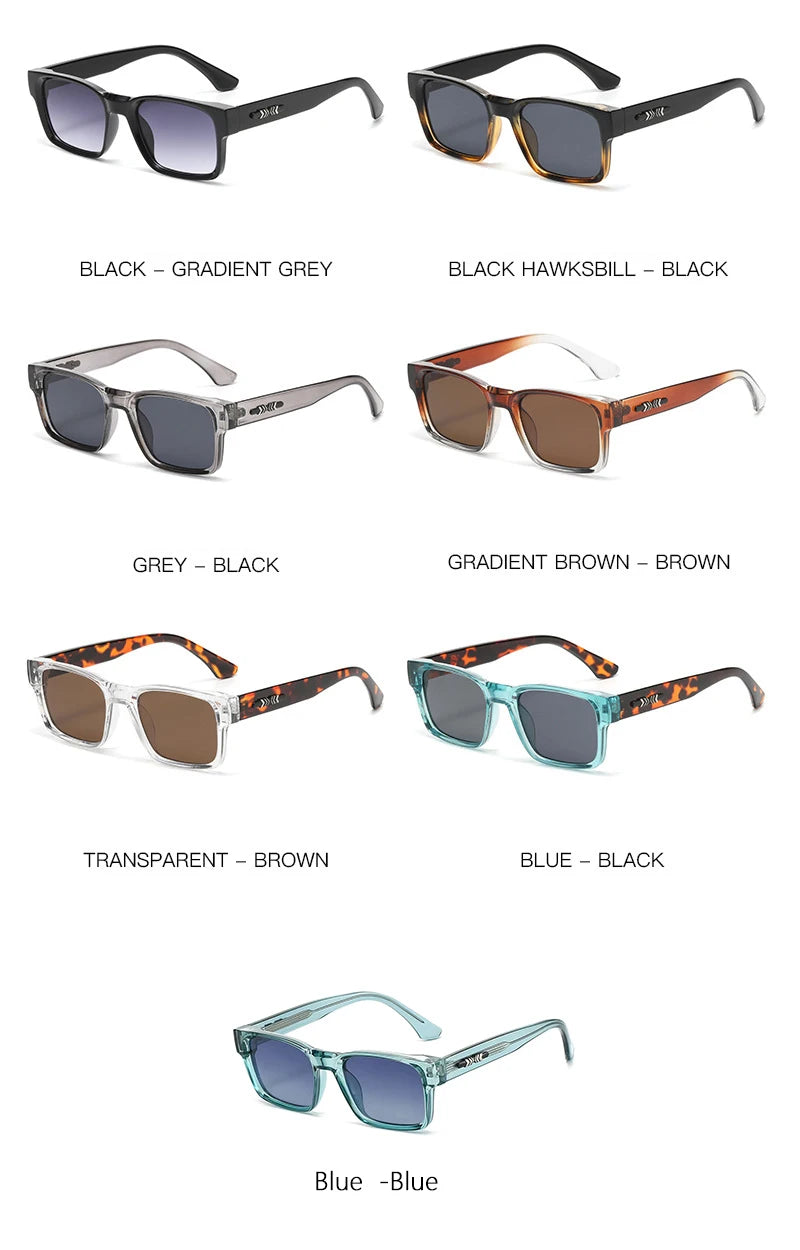 Light Luxury Square Sunglasses Minimalist Design Elegant Unisex Uv400 Protection Sun Glasses 9017
