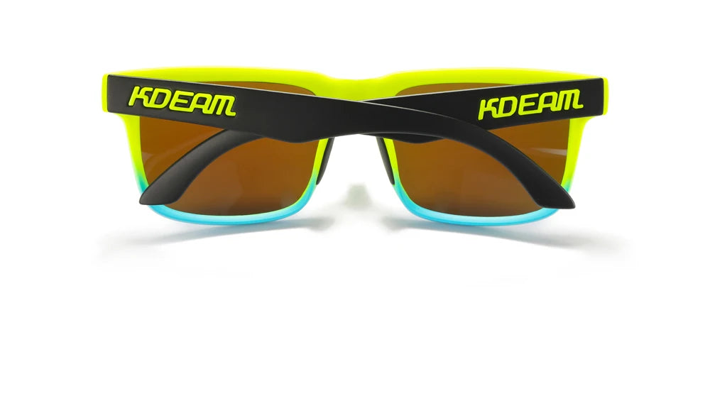 KDEAM Men's Polarized Sunglasses Square Casual Outdoors Sun Glasses Women Unisex Sunglass For Couple With Zipper Case
