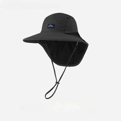 Unisex Summer Wide Brim Waterproof Quick-drying Panama Caps Outdoor Visor Bucket Hats Mesh Breathable Sun Hat with Neck Flap