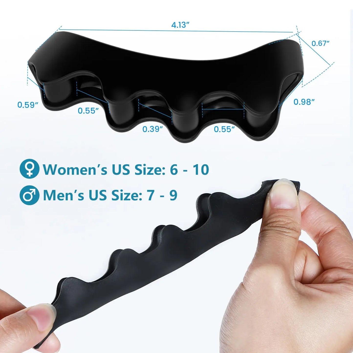 Toe Separators Doctor Recommended Correct Foot and Bunion Pain,Plantar Fasciitis Toe Straightener to Improve Functional Mobility