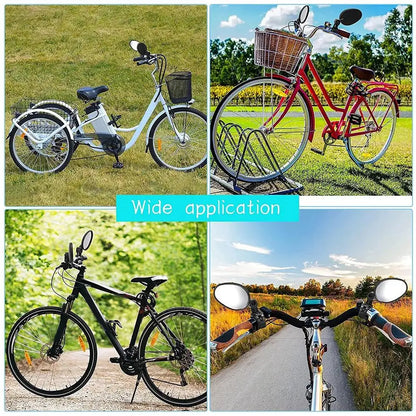 2PC Bike Mirror 360 Degree Adjustable Rotatable Handlebar Mirror Wide Bycicle Accessories Cycling Rear View Mirror Accesorios