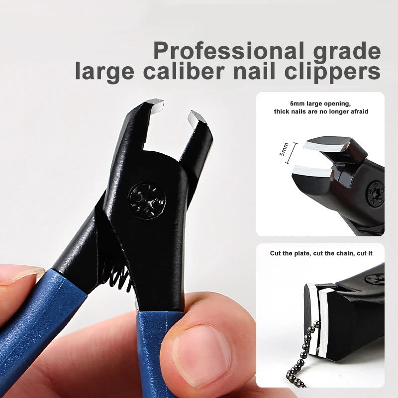 Large Size Stainless Steel Nail Clipper - Professional Toenails Trimmer Thick Hard & Durable Nail File for Household Use