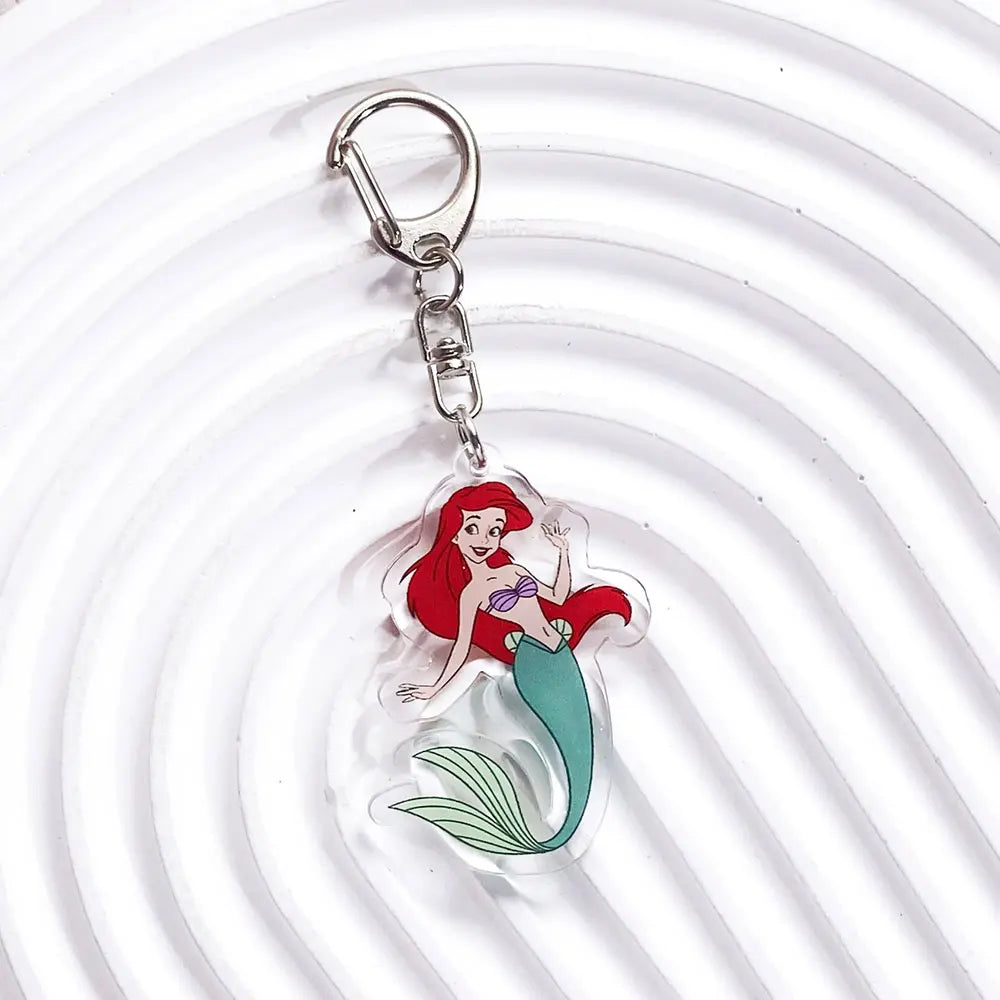 1/13Pcs Disney The Little Mermaid Ariel Ursula Acrylic Keychain Bag Charms Accessories Backpack Key Holder Keyring Fans Friends