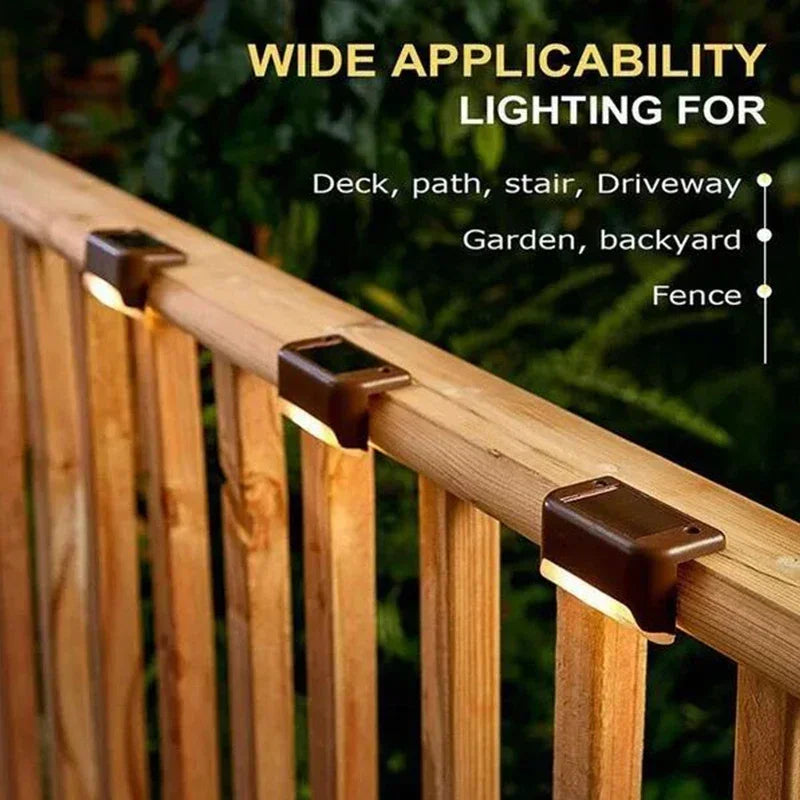 1~12PCS Solar Deck Light Outdoor IP65 Waterproof Solar Power Garden Lamps for Railing Stairs Step Fence Yard Patio Pathway