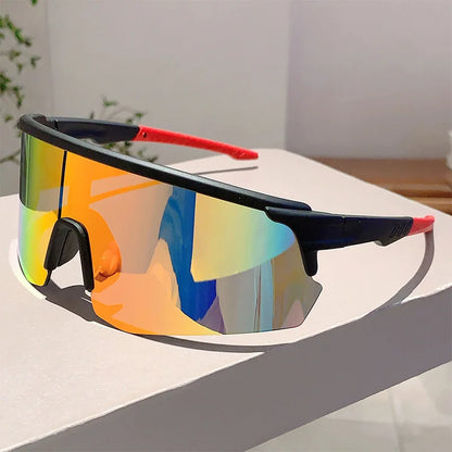 Oversized Fashion Cycling Sunglasses Anti Wind Flash Coating Protective Glasses UV400