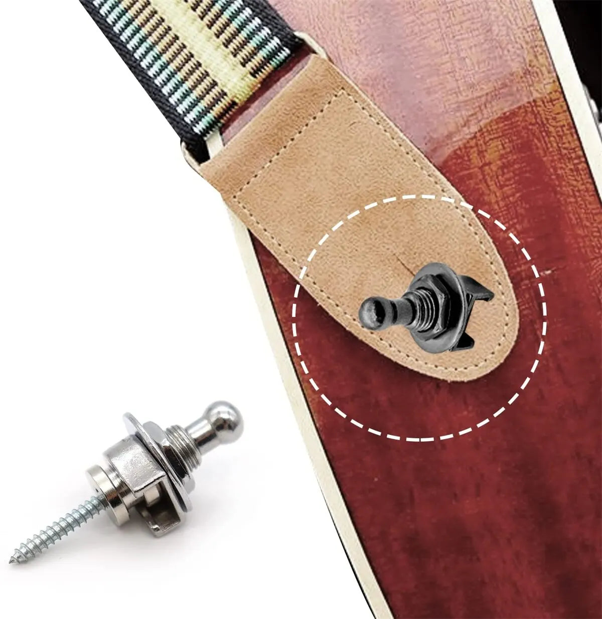 Guitar Strap Buttons Pins 1\2\4PCS 3 Color For Choose Premium Guitar Strap Locks Metal Security Strap Buttons Metal End Pins