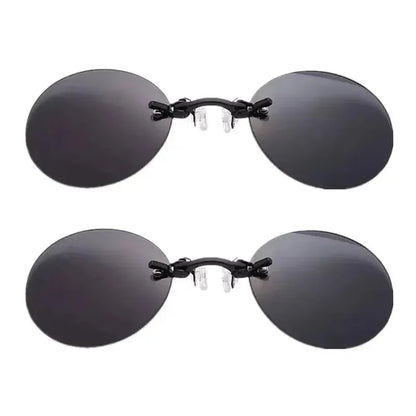  VIEWRING1-2PCS Clip On Nose Glasses Round Rimless Matrix Morpheus Sunglasses Mini Frameless Vintage Men Eyeglasses