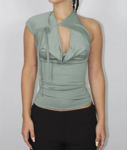 Summer Women Solid Lace Up Sexy T-shirts Chic Halter Backless Sleeveless Tank Tops Female Y2K Elasticity Cropped Young Girl Top