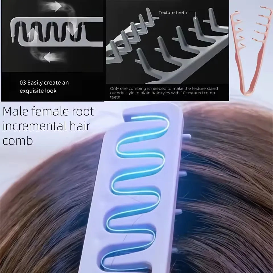 Hair Volumizing Comb, ABS Plastic Fluffy Textured Styling Tool for Normal Hair, Natural Looking Hair Root Lifting and Coverage