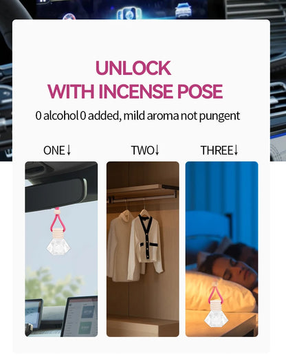 4pcs Pink car fragrance car interior accessories, perfume pendant car supplies, fresh air car fragrance