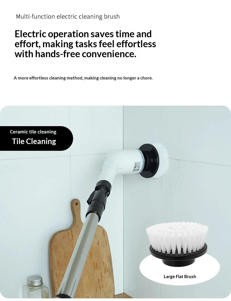 HOMEFISH Cordless Spin Scrubber Electric Cleaning Brush for Bathroom Kitchen Toilet Multipurpose Household Cleaning Tool