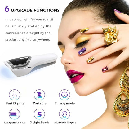 LINMANDA Handheld UV LED Nail Lamp USB Rechargeable Mini Manicure Lamp Nail Dryer With 5 Lamp Beads Quick Drying Gel Nail Polish