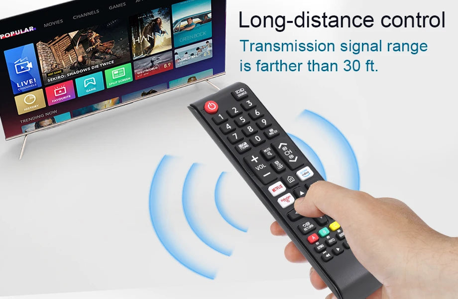 Universal Remote Control for Samsung Smart Tv, Control Replacement Fit for 4K Uhd Qled Hdtv Led Tvs, with Hulu Netflix Primevide