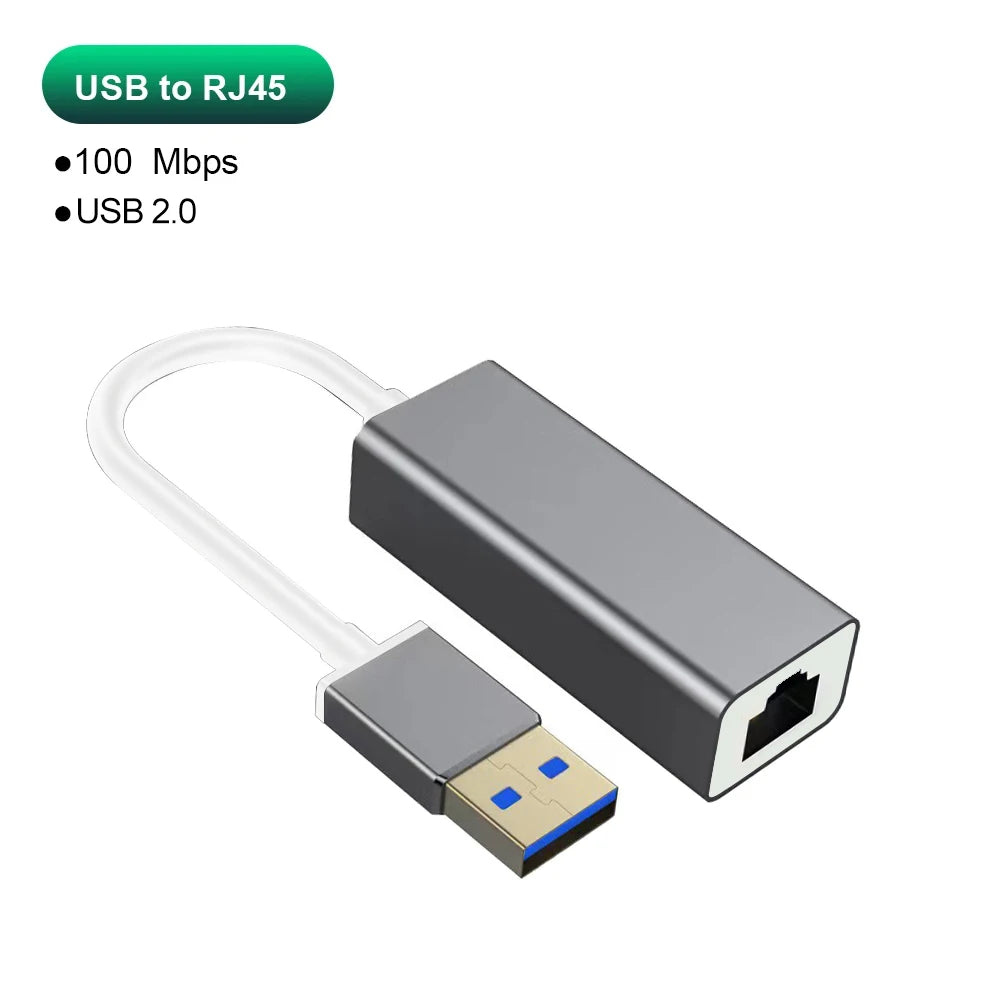 USB Type C Ethernet Adapter 1000Mbps USB 3.0 RJ45 Network Card  For MacBook PC Windows XP 7 8 10 Android USB Lan Internet Cable