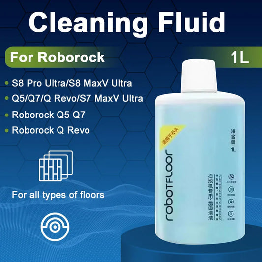 Cleaning Solution For Roborock Q Revo/Qrevo Curv/Q Revo MaxV/Q Revo S/Q Revo Pro Q5 Q7 S8 PLUS S8+ Vacuum Cleaner Parts 1L