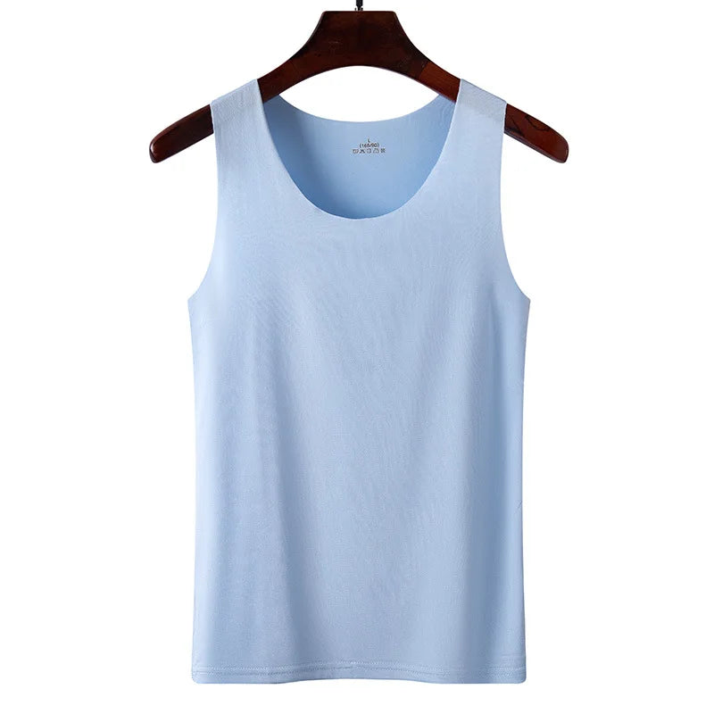 1pcs Summer Women Men Thin Tank Tops Seamless Ice Silk Vest Undershirt Underwear Students Korean-Style Slim Vest Sleeveless Tops