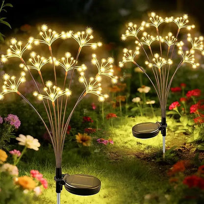 Solar Patio Lamp Solar Firework Sway Lights Outdoor Waterproof Flower Decor Atmosphere for Landscape Garden Yard