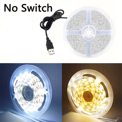 5V 2835 LED Strip Lights can be pasted,cuttable,White/Warm White Flexible LED Light For TV Backlight Home Cabinet Decor Lighting