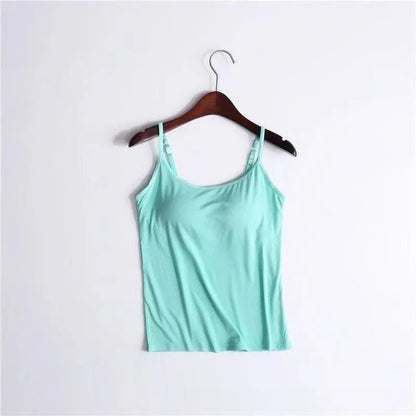 Higher Quality Solid Padded Bra Sexy Women Tops Camisole Top Women Vest Women Camisole with Built in Bra Cami Top Vest Tank Top