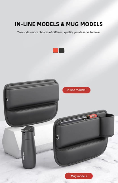 Universal Car Seat Gap Organizer Storage Box Multifunction Leather Crevice Side Storage Pocket Wallet Keys Card with Cup Holder