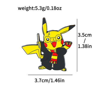 Anime Pikachu Squirtle Enameled Brooch Pin - Pokemon Lapel Badge Jewelry Accessory for Clothing And Backpacks