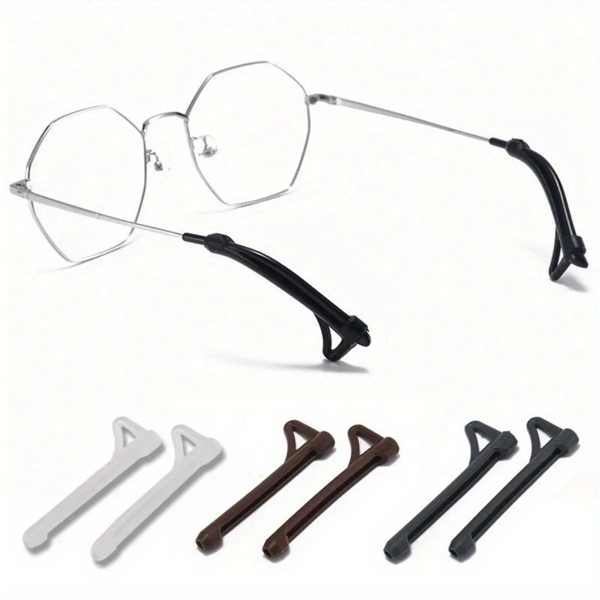 10pcs Glasses Anti-slip Silicone Sleeve Eye Frame Leg Drag Fixed Ear Hook Bracket Anti-drop Artifact Glasses Accessories