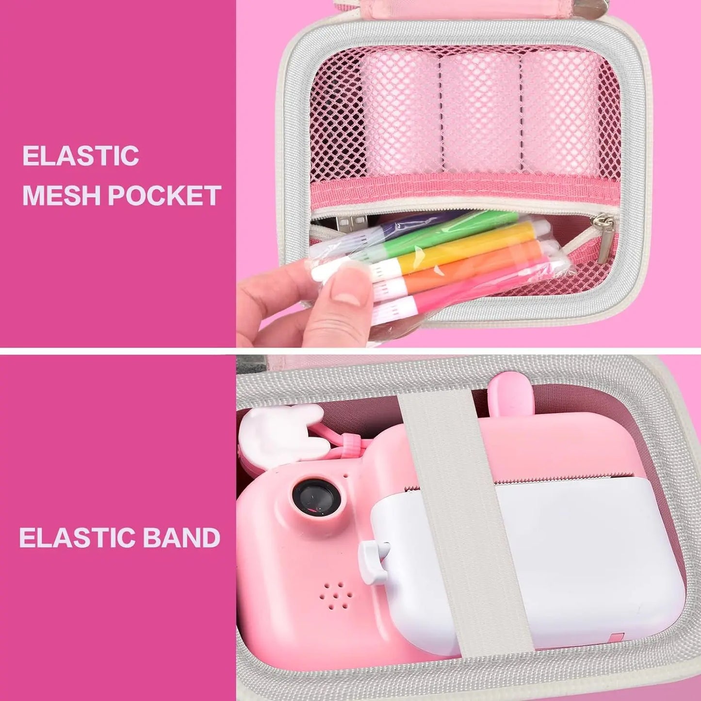 Kids Instant Print Camera Case Portable Storage Bag Toddler Digital Camera Print Paper Organizer Compatible With Most Brands