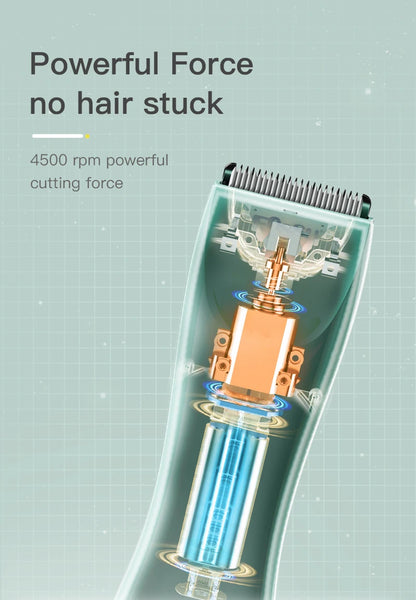 Vacuum Hair Clippers for Kids & Men Rechargeable Cordless Hair Cutting Machine with Safe Ceramic Blade Waterproof Hair Trimmers