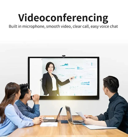 Webcam with Microphone, USB Computer Camera for Video Calls, Zoom, Teams, Streaming, Plug and Play for PC, Mac