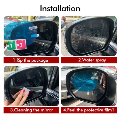 Car Rainproof Anti Fog Sticker Car Rainproof Film Clear Window Waterproof Film for Car Motorcycle Mirrors Film Accessories