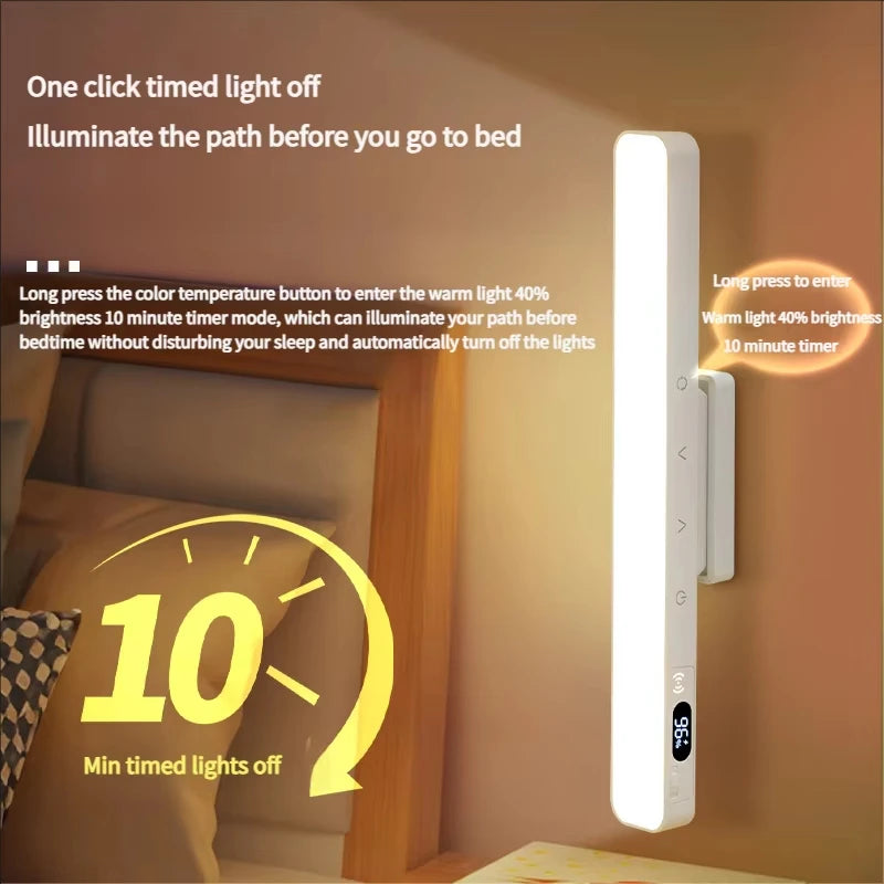Smart Touch Table Lamp Magnetic Desk Lamp Bulit-in 2000mAh Battery for Reading Cabinet Mirror Bedside Rechargeable Night Lights