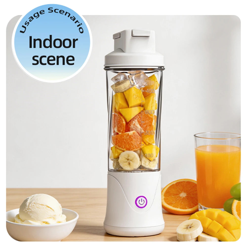 6 Blades Electric Juicer Cup 2 Cups For Travel Portable Juicer Mixer Usb Charge Fresh Fruit Juice Personal Blender Smoothie