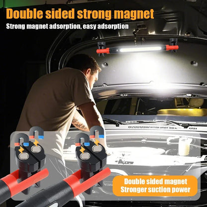 KDULIT LED Magnetic Work Light Rechargeable Underhood Work Lamp With Hooks & Rotating Magnetic Base For Car Repairing Emergency