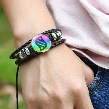 Japanese Anime Monsters Bracelet Glass Circular Pocsket Jewelry Leather Bracelet for Women and Children