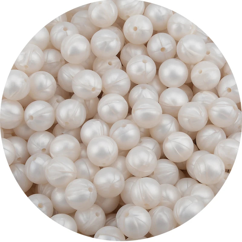 LOFCA 12mm 50pcs/lot Beads Food Grade Silicone Teether Round Beads Baby Chewable Teething Beads Silicone Teether For Diy