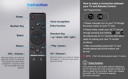 Replacement Remote Control for Samsung Smart TV BN59-1266A Universal Voice Remote Control for All Samsung Voice Function TVs