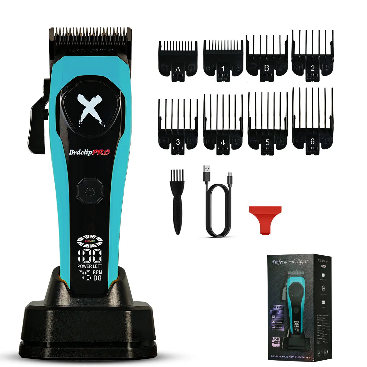 BRDCLIP Hair Clippers Rechargeable Clippers Barber Adjustable Hair Cut Machine Cordless LED Display Clippers Set BRD-619 BRD-339