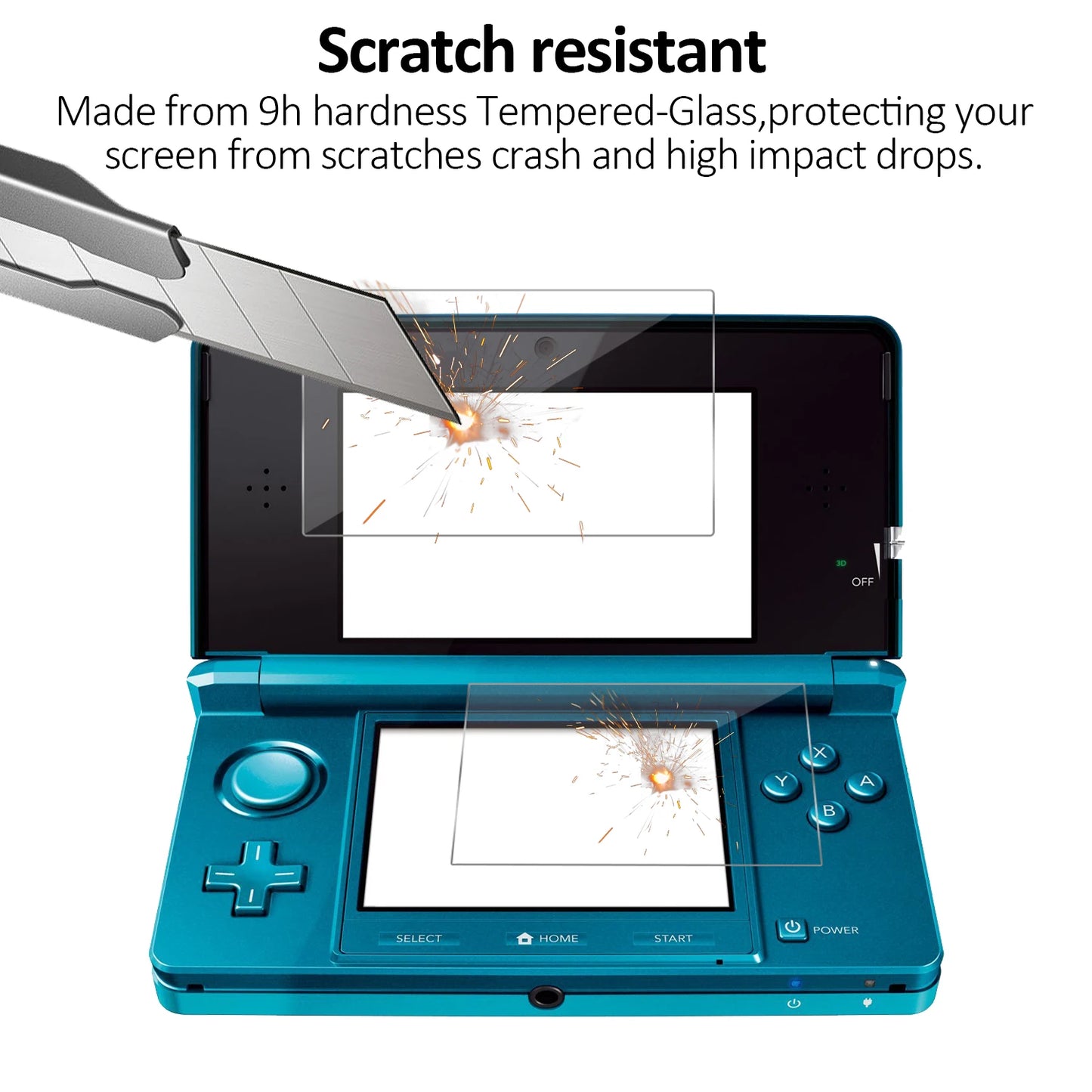 2PCS Explosion-proof Screen Protector For Nintendo 3DS HD Clear PET Game Console Water-proof Fit Screen Protective Film