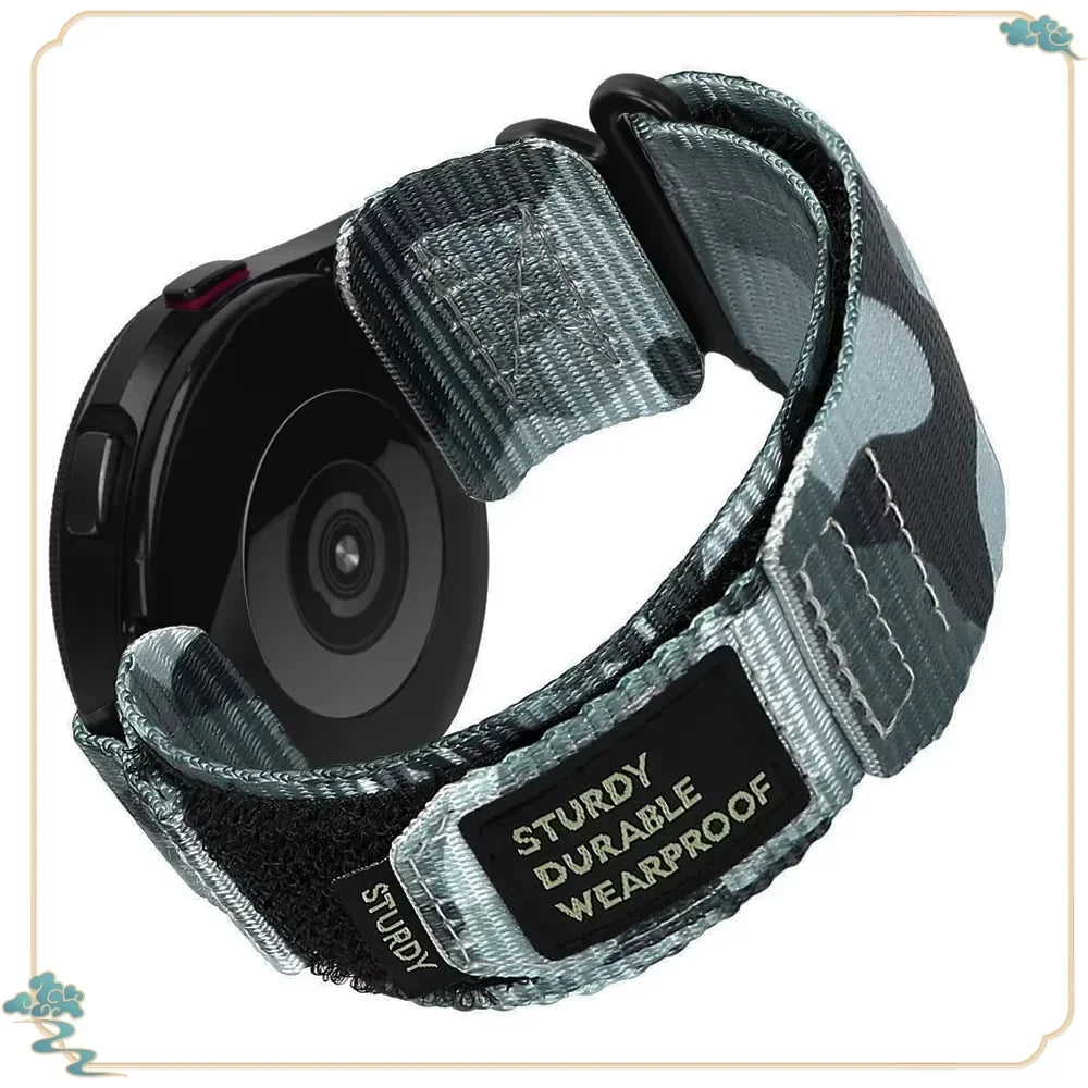 22mm 20mm Camouflage Nylon Strap for Samsung Galaxy Watch 7 6 5 4 40/44mm 6 Classic 43 47mm Band for Huawei Watch GT5 4Pro Band