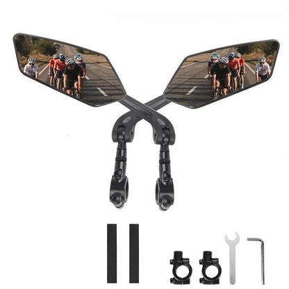 Bicycle Rearview Bike Adjustable 360° Rotate Wide Angle Mirror Road Bike Handlebar Rear View Mirrors Bicycle Accessories