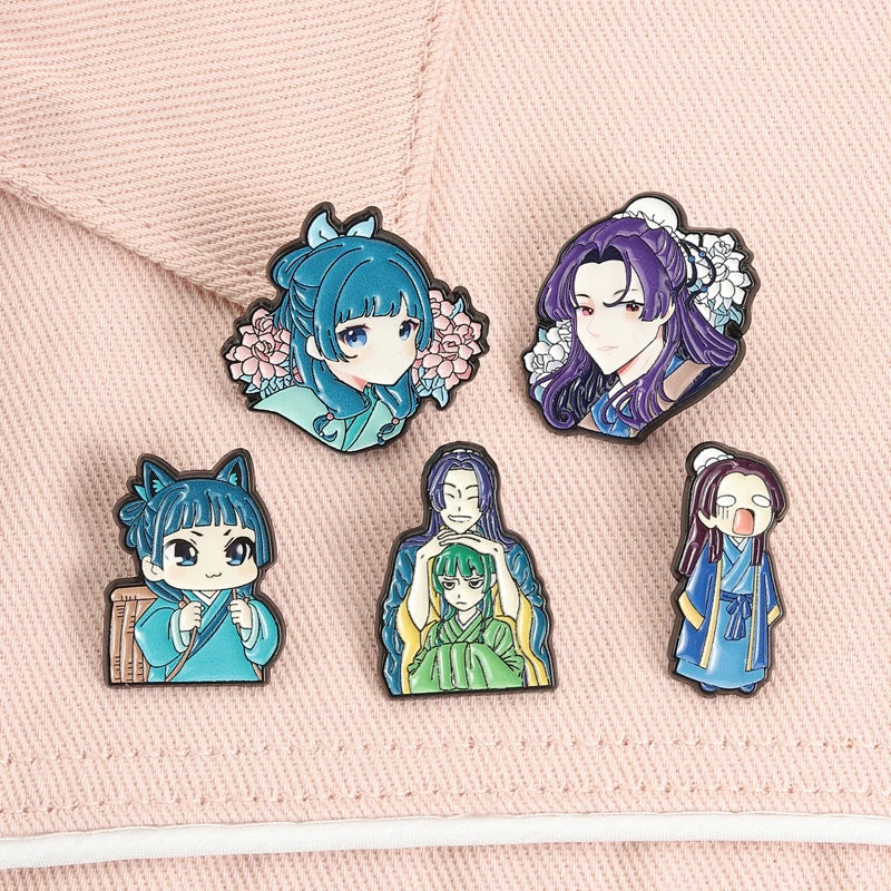 Maomao Light Novel Brooch Enamel Pins  Cute Japanese Anime Cartoon Character Brooches Lapel Badge Jewelry Gift for Fans Friends