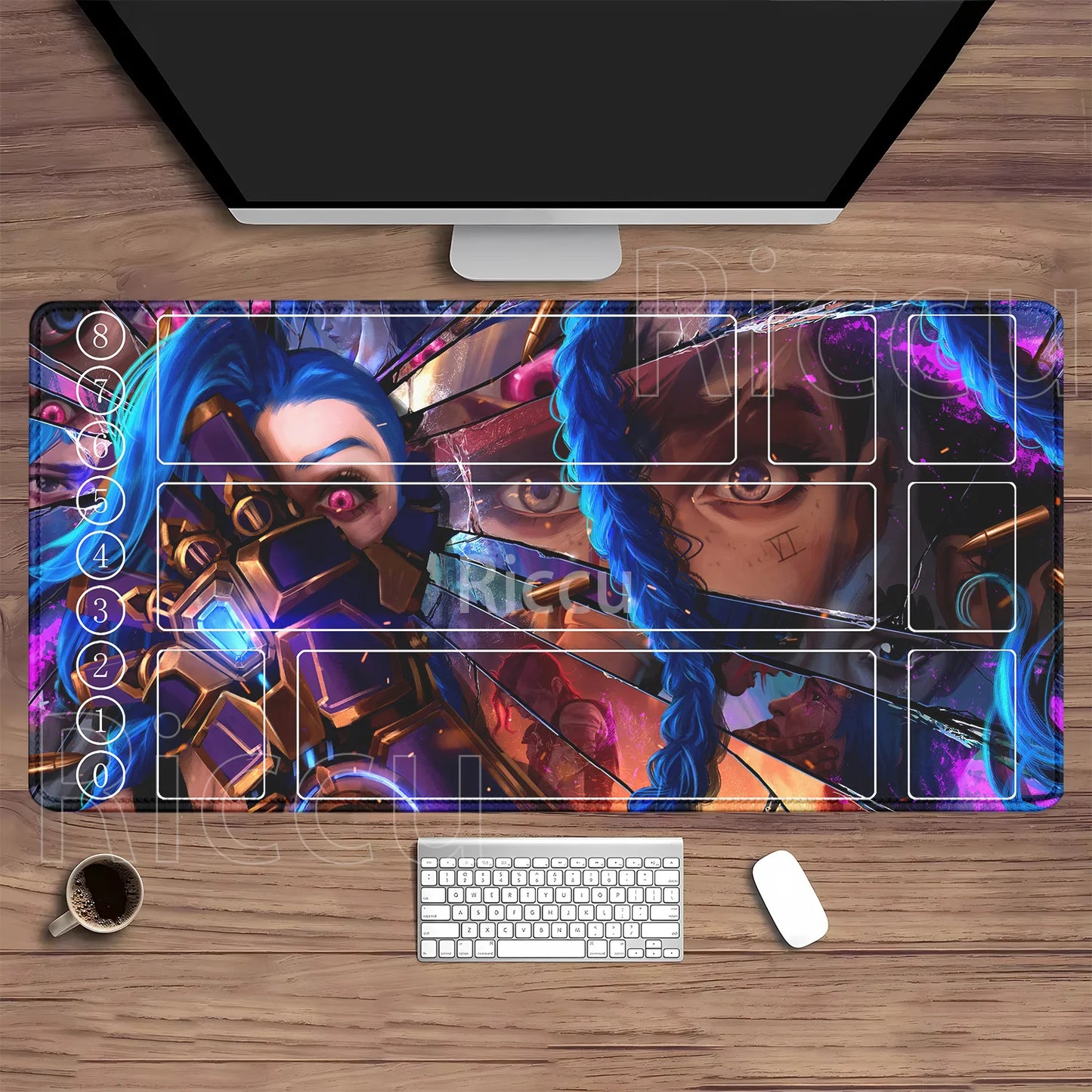 Riftbound LTCG Card playmat League of Mouse Pad Legends Jinx Series LOL 600x350mm overlock Board Game HD Printing XXL Desk Mat