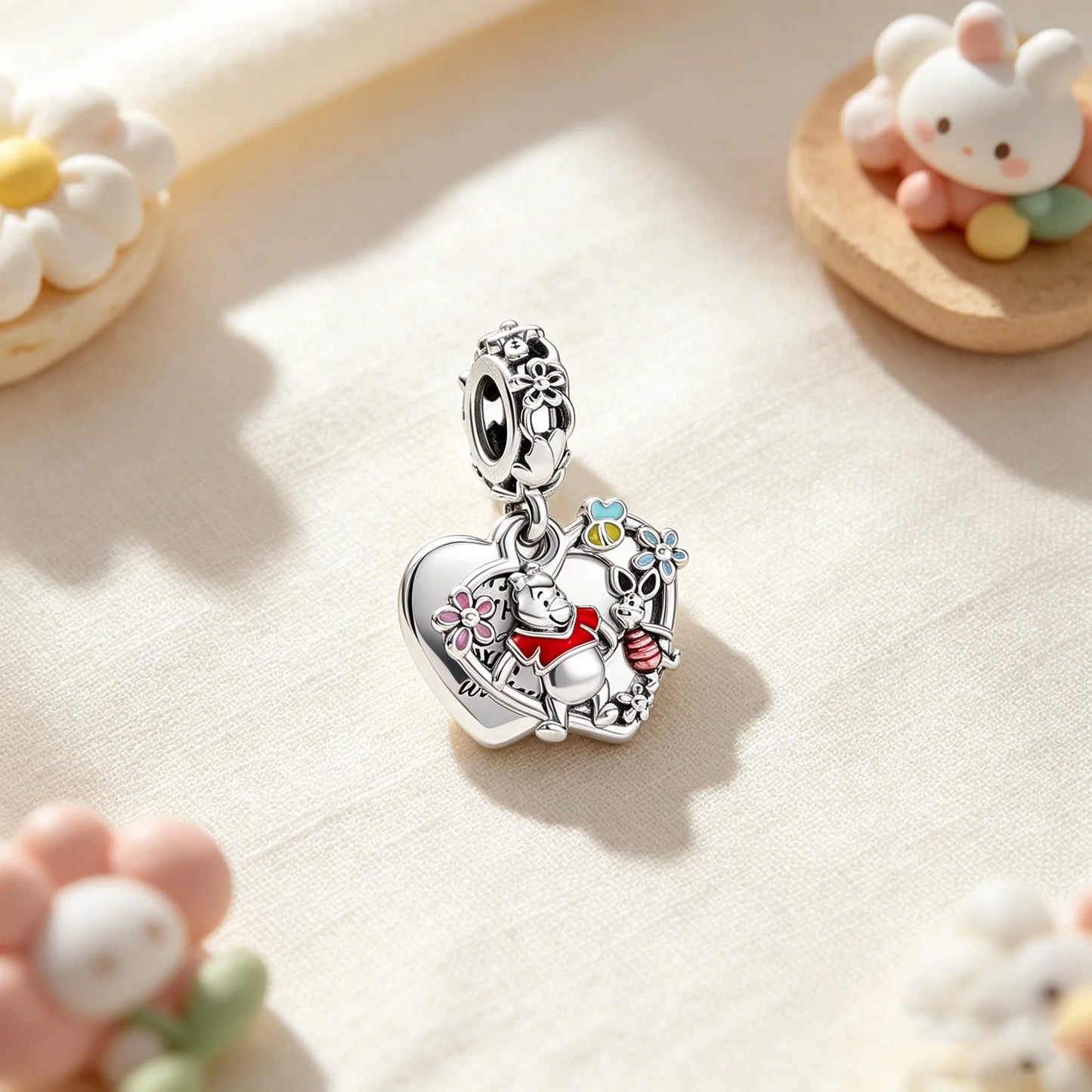 Hot Disney Winnie the Pooh Piglet Tigger Charm Pendant Original Bracelet Necklace Beads For Diy Jewelry Women Gift