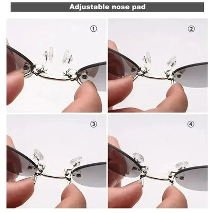  VIEWRING1-2PCS Clip On Nose Glasses Round Rimless Matrix Morpheus Sunglasses Mini Frameless Vintage Men Eyeglasses