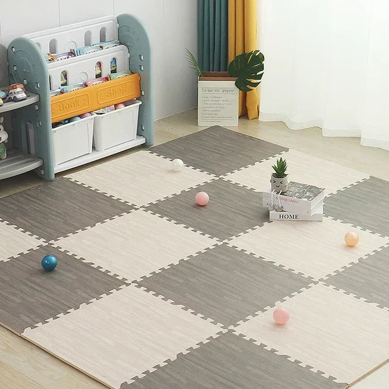 8/16Pcs Wood Baby Play Mat Floor Rug Thickened Foam Floor Children's Non-slip Crawling Pad Suitable for Living Room and Bedroom